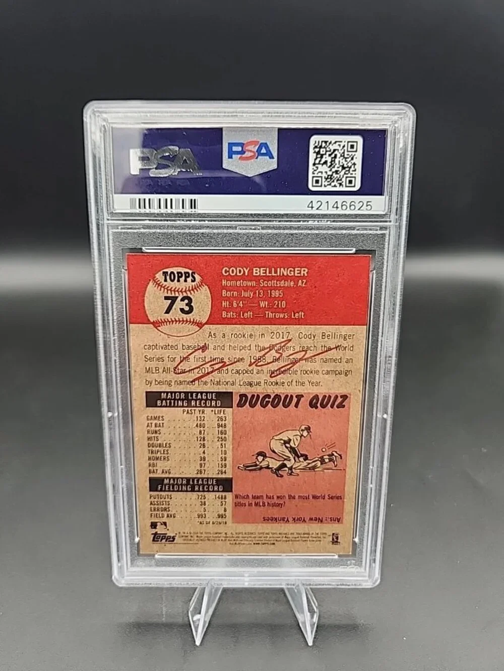 2018 Topps Living #73 Cody Bellinger PSA 10